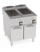 Cuocipasta elettrico su mobile - 2 vasche GN1/1 da Lt 40+40 in AISI 316 - trifase Kw 16,8 - cm 80x90x90h