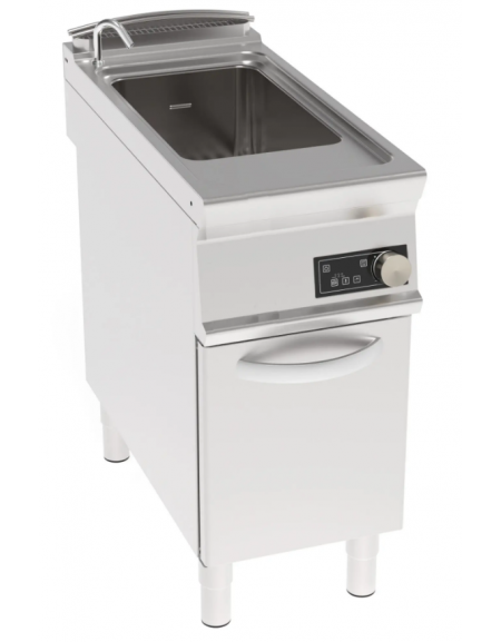 Cuocipasta elettrico trifase-9kw con controllo elettronico, inox AISI 316, 1 vasca da 40 litri di capacità - cm 40x90x90h