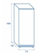 Armadio frigorifero con interno in abs - Refrigerazione roll bond con ventola di assistenza - mm 775x769x1900h