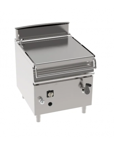Brasiera a gas ribaltabile manuale con vasca inox, 1 vasca cm 72x61x22,5h con capacità 80lt - cm 80x90x90h