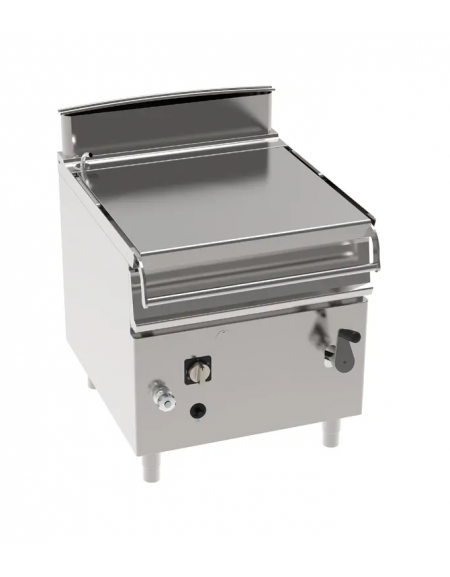 Brasiera basculante Lt 80 a gas - 1 vasca inox cm 69,8x56,4x20, ribaltamento manuale - potenza totale Kw 20 - cm 80x90x90h