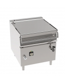Brasiera elettrica ribaltabile manuale con vasca inox AISI 304, 1 vasca cm 72x61x22,5 - capacità 80lt - 10kw - cm 80x90x90