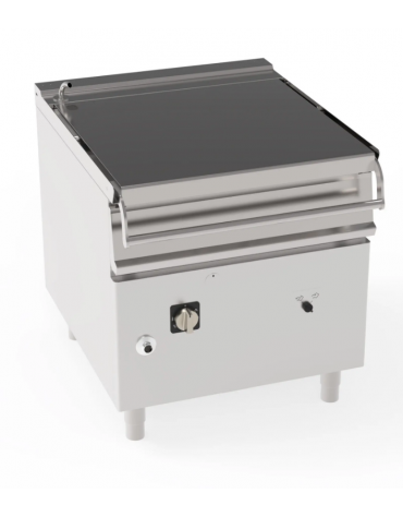 Brasiera elettrica ribaltabile motorizzato con vasca inox AISI 304, 1 vasca cm 72x61x22,5 - capacità 80lt - 10kw - cm 80x90x90h