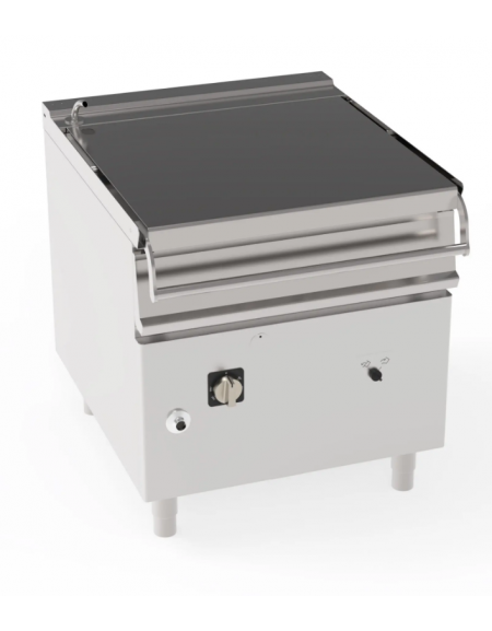 Brasiera elettrica ribaltabile motorizzato con vasca inox AISI 304, 1 vasca cm 72x61x22,5 - capacità 80lt - 10kw - cm 80x90x90h