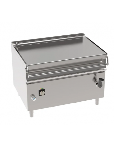 Brasiera elettrica ribaltabile manuale con vasca inox AISI 304, 1 vasca cm 110x61x22,5 - capacità 120lt - 15kw - cm 120x90x90h