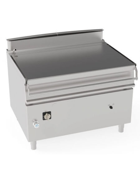 Brasiera elettrica ribaltabile motorizzato con vasca inox AISI 304, 1 vasca cm 110x61x22,5 - capacità 120lt - 15kw - cm 120x90x9