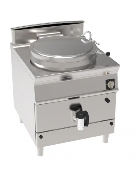 Pentola a gas diretta - 1 vasca in AISI 316, capacità Lt 100, vasca cm Ø60xh41,5 - potenza totale Kw 21 - cm 80x90x90h