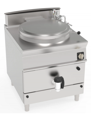 Pentola a gas INDIRETTA, 1 vasca capacità 100 Lt. cm Ø60xh41,5 - potenza totale 21kw - cm 80x90x90h