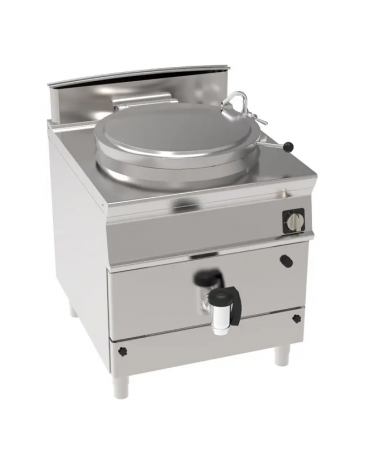 Pentola a gas indiretta - 1 vasca in AISI 316, capacità Lt 150, vasca cm Ø60xh54 - potenza totale Kw 21- cm 80x90x90h