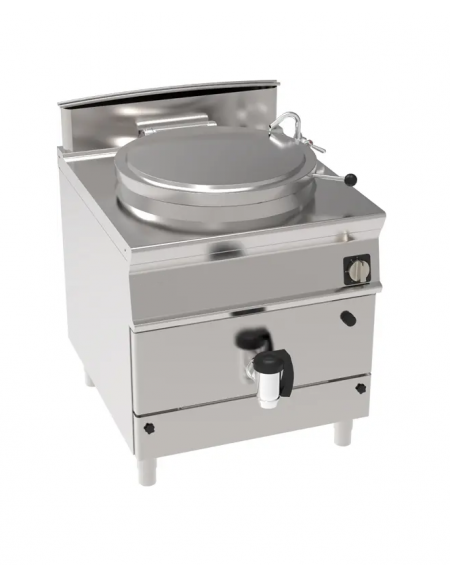 Pentola a gas indiretta - 1 vasca in AISI 316, capacità Lt 150, vasca cm Ø60xh54 - potenza totale Kw 21- cm 80x90x90h