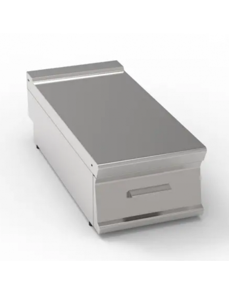 Piano di lavoro neutro da banco, in acciaio inox AISI 304 - con 1 cassetto GN1/1 - cm 40x90x28h