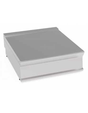 Piano di lavoro neutro da banco, in acciaio inox AISI 304 - senza cassetto - cm 80x90x28h