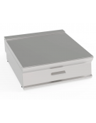 Piano di lavoro neutro da banco, in acciaio inox AISI 304 - con 1 cassetto GN1/1 - cm 80x90x28h