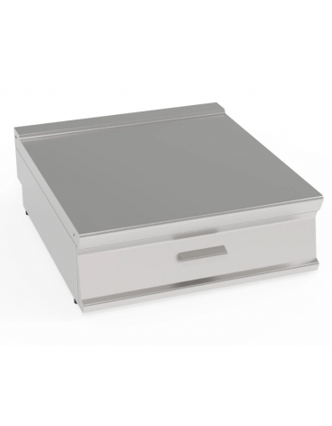 Piano di lavoro neutro da banco, in acciaio inox AISI 304 - con 1 cassetto GN1/1 - cm 80x90x28h