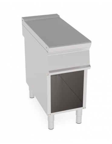 Piano di lavoro neutro in acciaio inox AISI 304 su vano aperto - senza cassetto - cm 40x90x90h