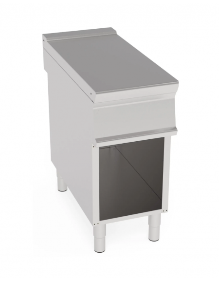 Piano di lavoro neutro in acciaio inox AISI 304 su vano aperto - senza cassetto - cm 40x90x90h