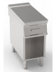 Piano di lavoro neutro in acciaio inox AISI 304 su vano aperto - con 1 cassetto GN1/1 - cm 40x90x90h
