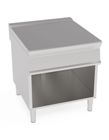 Piano di lavoro neutro in acciaio inox AISI 304 su vano aperto - senza cassetto - cm 80x90x90h