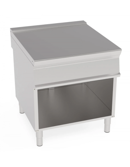 Piano di lavoro neutro in acciaio inox AISI 304 su vano aperto - senza cassetto - cm 80x90x90h