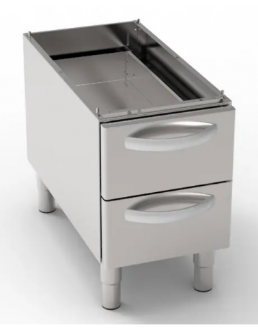 Vano neutro con 2 cassetti cm 29,5x74x10h, cm vano 33x76,1x39,5h - dim. tot. 40x76,5x57h