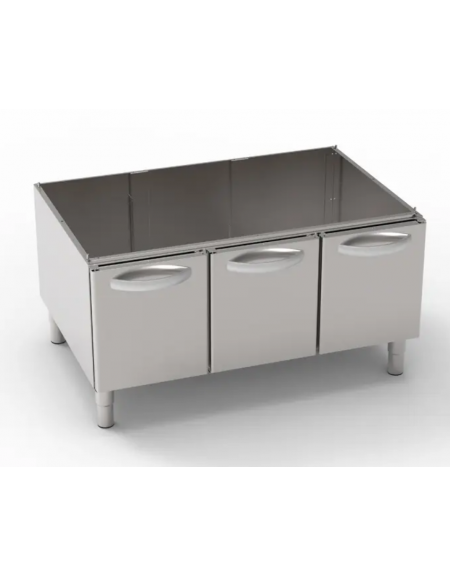 Vano neutro in acciaio inox AISI 304 con 3 porte, vano cm 113x76,1x39,5h - dimensioni totali cm 120x76,5x57h