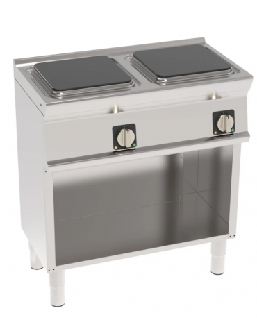 Cucina elettrica trifase-8kw, 2 piastre cm 30x30 su vano aperto - cm 80x45x90h