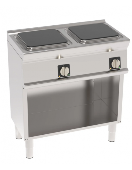 Cucina elettrica trifase-8kw, 2 piastre cm 30x30 su vano aperto - cm 80x45x90h