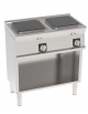 Cucina elettrica in acciaio Inox su vano aperto, 2 piastre ermetiche quadrate cm 30x30 - potenza tot. 8 Kw trifase - cm 80x45x90
