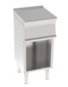 Piano di lavoro in acciaio inox su vano aperto, dotato di piedini regolabili, senza cassetto - cm 40x45x90h