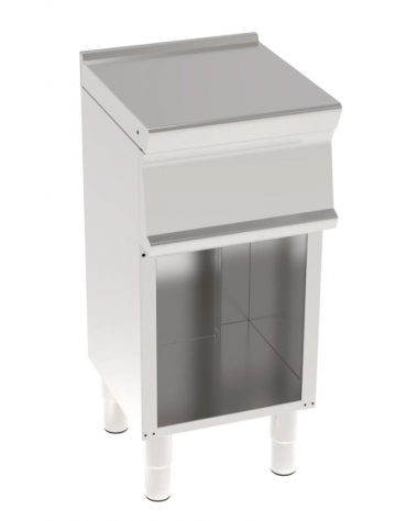 Piano di lavoro in acciaio inox su vano aperto, dotato di piedini regolabili, senza cassetto - cm 40x45x90h