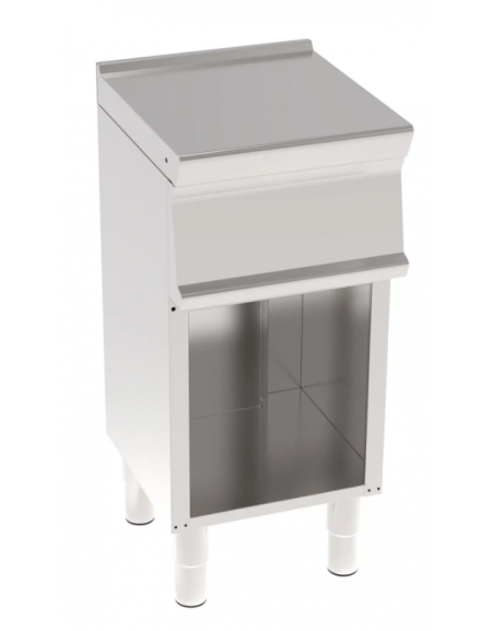 Piano di lavoro in acciaio inox su vano aperto, dotato di piedini regolabili, senza cassetto - cm 40x45x90h