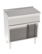 Piano di lavoro in acciaio inox su vano aperto, dotato di piedini regolabili, senza cassetto - cm 80x45x90h