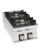 Cucina a gas 2 fuochi da banco, potenza fuochi 1x3,3 + 1x7,2kw - cm 40x70x28h Cucina a gas 2 fuochi da banco, potenza fuochi 1x3,3 + 1x7,2kw - cm 40x70x28h