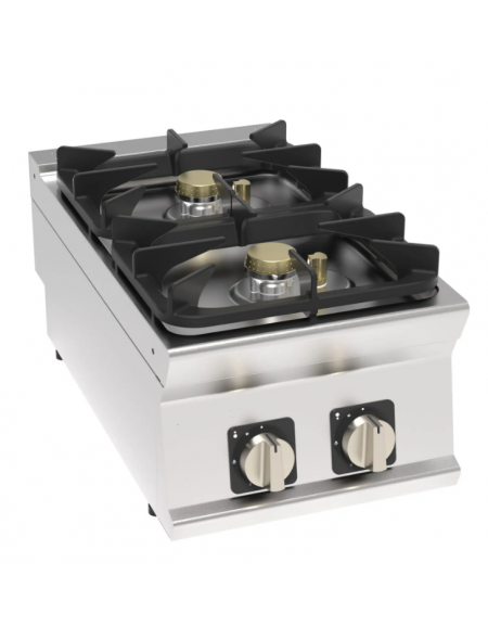 Cucina a gas 2 fuochi da banco, potenza fuochi 1x3,3 + 1x7,2kw - cm 40x70x28h Cucina a gas 2 fuochi da banco, potenza fuochi 1x3,3 + 1x7,2kw - cm 40x70x28h