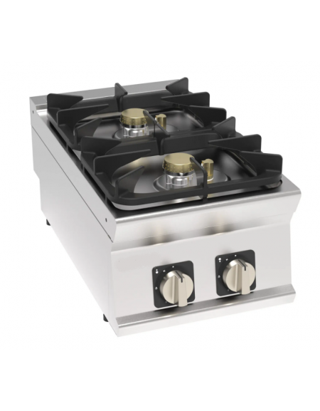 Cucina a gas 2 fuochi da banco, potenza fuochi 2x7,2kw - cm 40x70x28h Cucina a gas 2 fuochi da banco, potenza fuochi 2x7,2kw - cm 40x70x28h