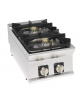 Cucina a gas 2 fuochi da banco in acciaio Inox con piano ermetico - potenza fuochi 2x7,5kw - cm 40x70x28h