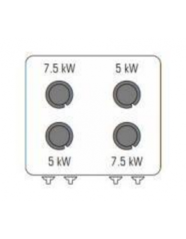 Cucina a gas 4 fuochi da banco, potenza fuochi 1x3,3kw+2x4,5kw+1x7,2kw - cm 80x70x28h