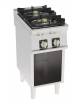 Cucina a gas 2 fuochi in acciaio Inox su vano aperto, bruciatori ermetici - potenza fuochi 1x5kw + 1x7,5kw - cm 40x70x90h