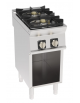 Cucina a gas 2 fuochi in acciaio Inox su vano aperto, con piano ermetico - potenza fuochi 2x7,5kw - cm 40x70x90h