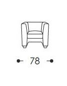 Poltrona attesa 1 posto con struttura portante in multistrato cm 78x63x70h