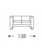 Divano attesa 2 posti con struttura portante in multistrato cm 128x63x70h