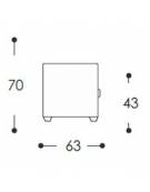 Divano attesa 2 posti con struttura portante in multistrato cm 128x63x70h