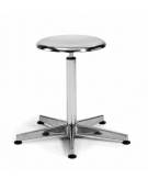 Sgabello girevole, struttura di alluminio con piedini in gomma