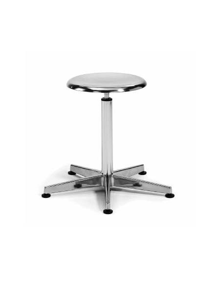 Sgabello girevole, struttura di alluminio con piedini in gomma
