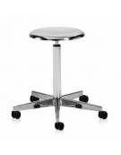 Sgabello girevole, struttura di alluminio con piedini in gomma