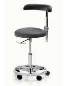 SGABELLO PER LABORATORIO/AMBULATORIO ALTEZZA VARIABILE CON POMPA A GAS - BASAMENTO SU RUOTE - H 45÷55 CM