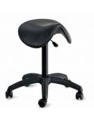 SGABELLO A SELLA PER AMBULATORIO REGOLABILE IN ALTEZZA POMPA GAS CON BASAMENTO SU RUOTE