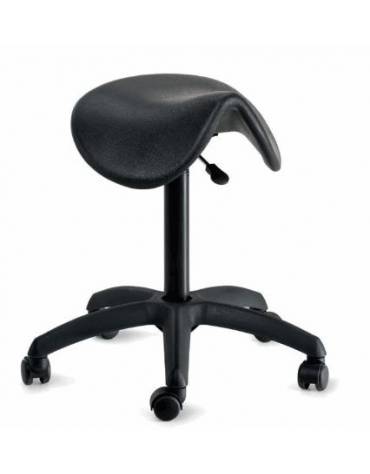 Sgabello girevole, struttura di alluminio con piedini in gomma