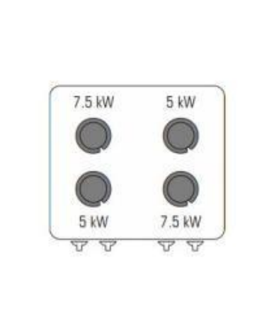 Cucina a gas 4 fuochi su vano aperto, potenza fuochi aperti 1x3,3kw+2x4,5kw+1x7,2kw - griglie in ghisa - cm 80x70x90h