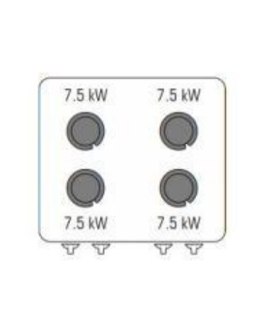 Cucina a gas 4 fuochi su vano aperto, potenza fuochi aperti 4x7,2kw - griglie in ghisa - cm 80x70x90h